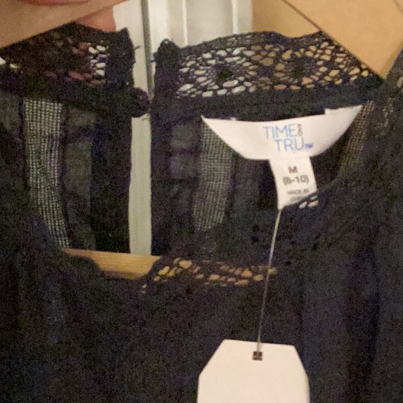 Women's Cotton Navy Blue Lace Top. Size Medium - Picture 4 of 12